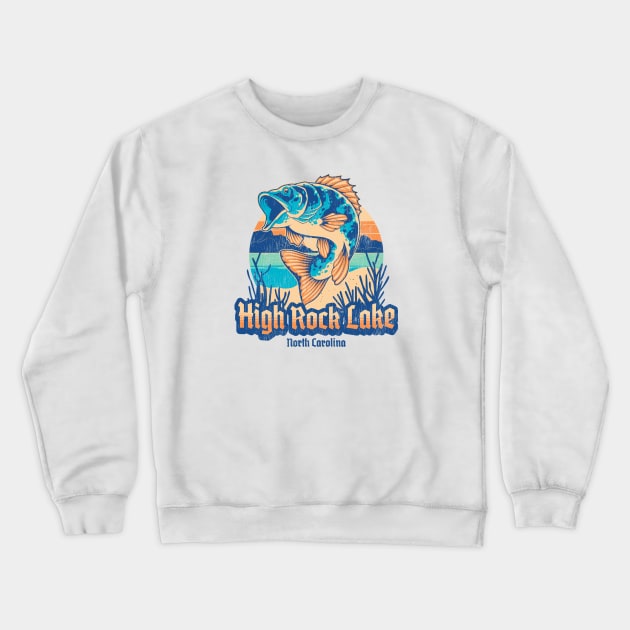 Fishing at High Rock Lake, North Carolina Crewneck Sweatshirt by Contentarama